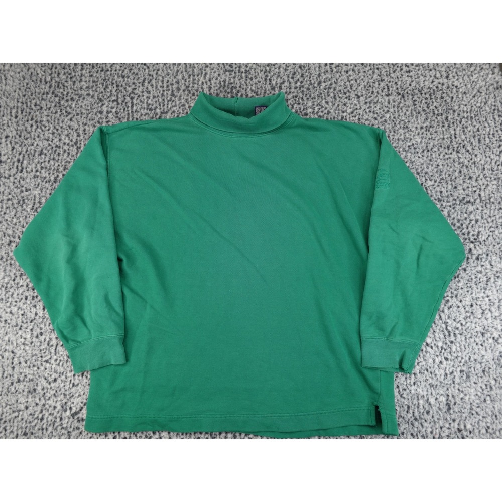 Gap Mock Neck Sweatshirt Mens Large Green Good Vintage 90s Fleece Pullover
